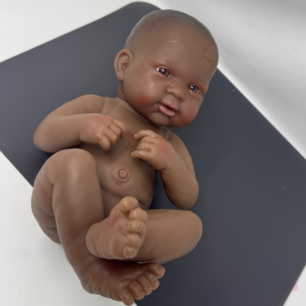 Berenguer 11-13 Realistic Newborn African American Black Baby Girl Doll - 14"